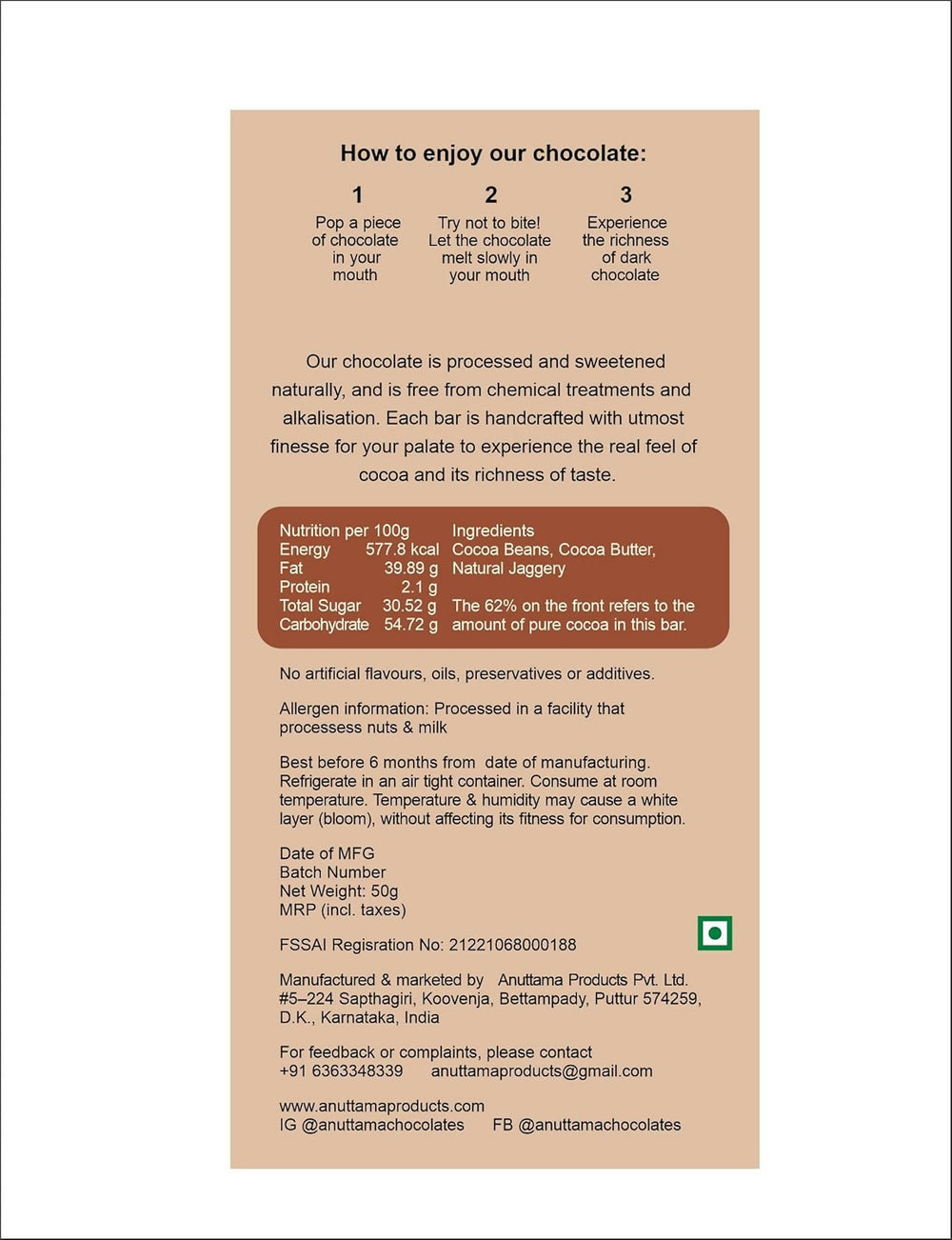Anuttama | Dark Chocolate | Classic + Roasted Almonds | Combo - EarthBased 