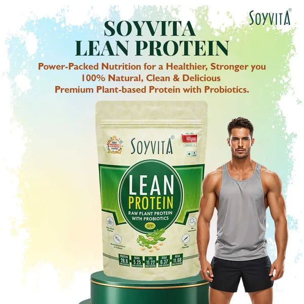 SOYVITA – LEAN PROTEIN WITH PROBIOTICS | NON DAIRY RAW PLANT PROTEIN | Serves – 12 (400 Gms)