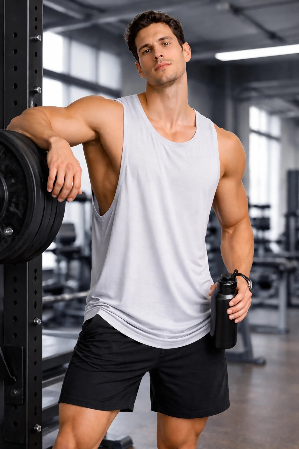 Bamboo Fabric Gen Z Gym Vest for Men | Gray