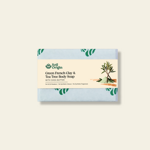Green French Clay & Tea Tree Body Soap With Shea Butter - 100 Gm | Pack of 2 - EarthBased 