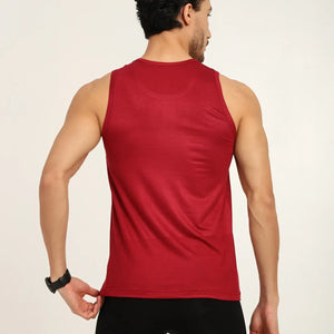 Men's Bamboo Fabric Workout Gym Vest | Maroon - EarthBased 