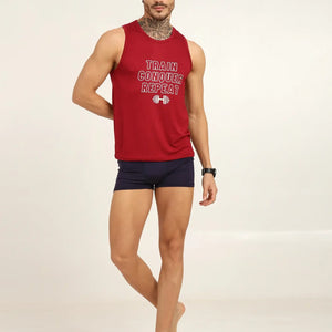 Men's Bamboo Fabric Workout Gym Vest | Maroon - EarthBased 