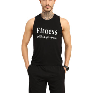 Men’s Bamboo Gym Vest – Soft, Breathable Workout Tank in Black - EarthBased 