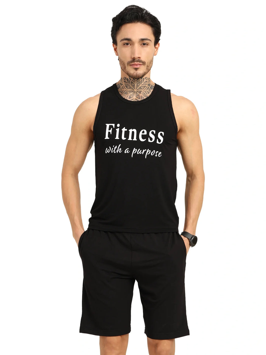 Men’s Bamboo Gym Vest – Soft, Breathable Workout Tank in Black - EarthBased 