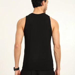 Men’s Bamboo Gym Vest – Soft, Breathable Workout Tank in Black - EarthBased 