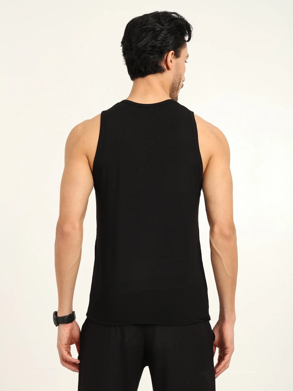 Men’s Bamboo Gym Vest – Soft, Breathable Workout Tank in Black - EarthBased 
