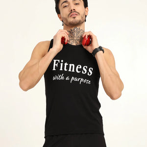 Men’s Bamboo Gym Vest – Soft, Breathable Workout Tank in Black - EarthBased 