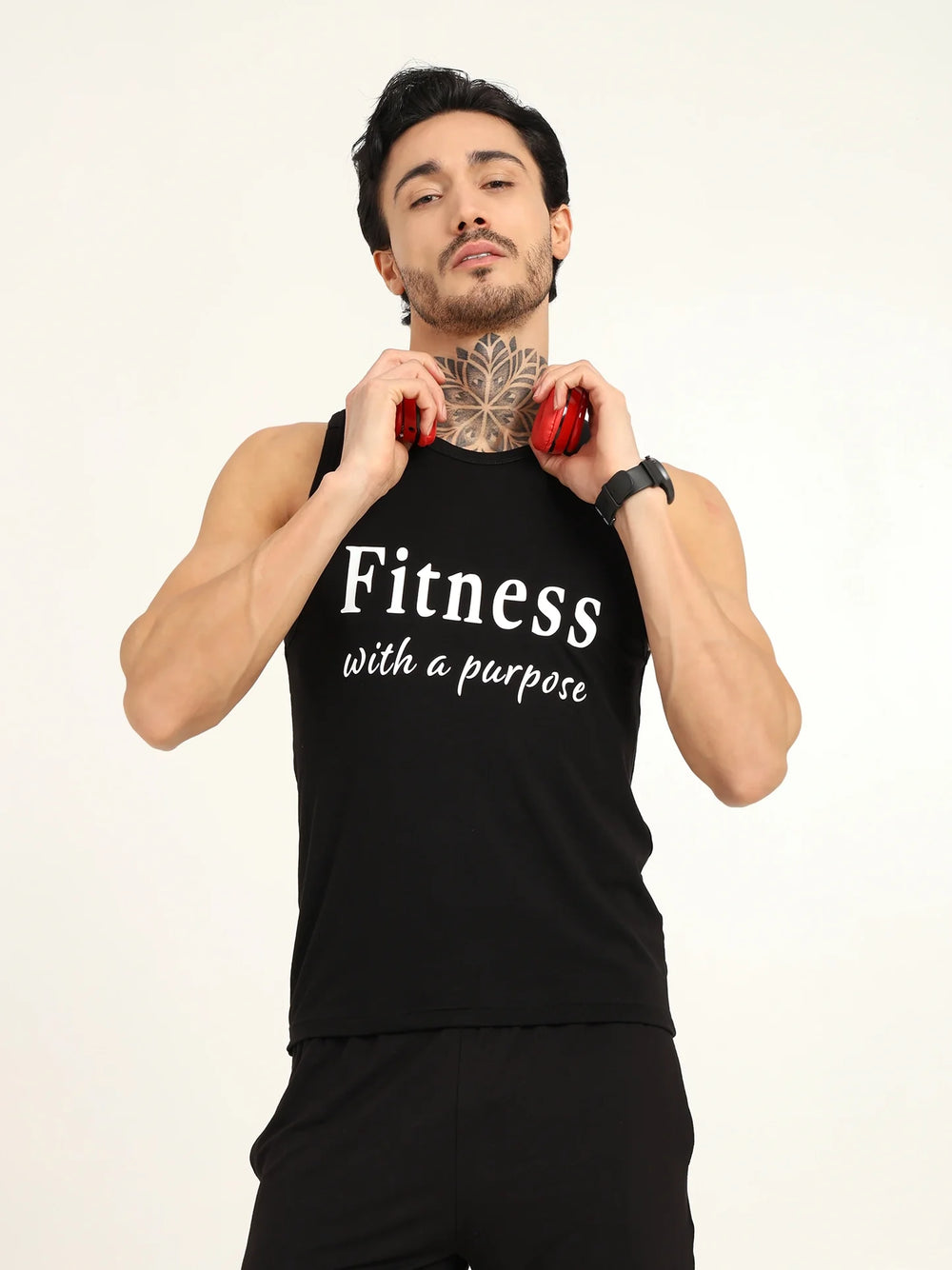 Men’s Bamboo Gym Vest – Soft, Breathable Workout Tank in Black - EarthBased 