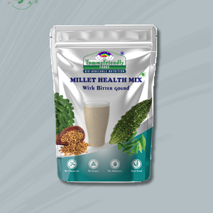 TummyFriendly Foods Organic Millet Health Mix With Bittergourd, Methi Seeds, Moringa Leaves 800 g - EarthBased 