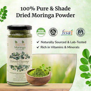 Daivik Moringa Miracle Moringa Powder | 100% Natural | Immunity Booster, Anti Aging, Anti Oxidant | 500 gms - EarthBased 