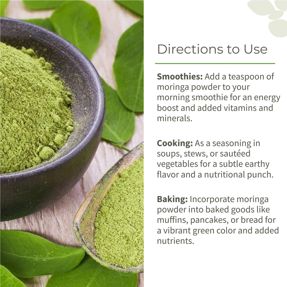Moringa Powder | Natural Multi - Vitamin | Good for Hair & Skin | Natural Leaf Powder | Ecotyl - EarthBased 