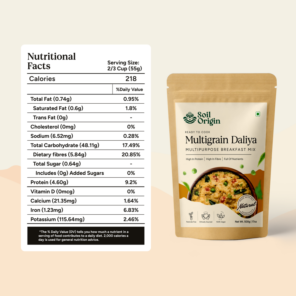 Multigrain Daliya | Pack of 2 | Soil Origin - EarthBased 