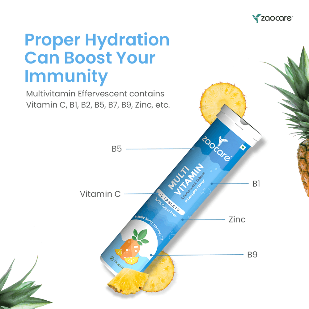 Zaocare Multivitamin Effervescent Tablets For Men & Women | Plant Based Supplements | For Overall Health - EarthBased 