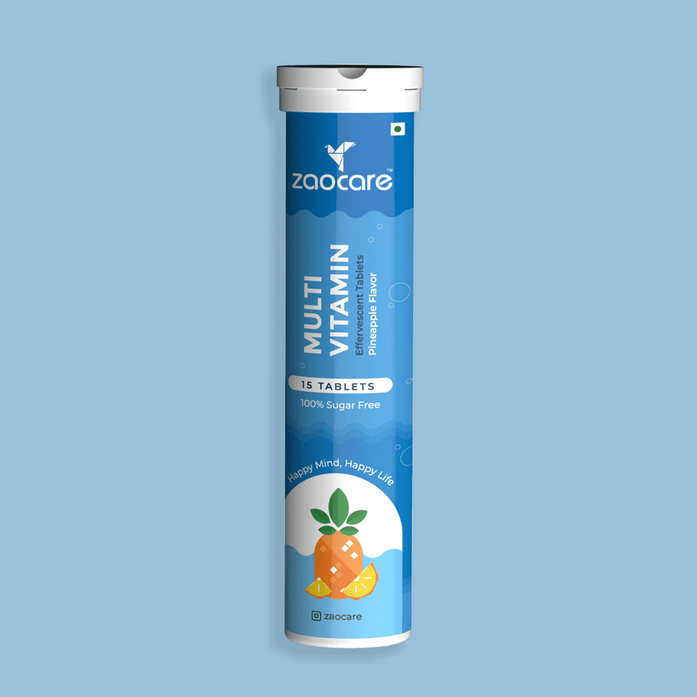 Zaocare Multivitamin Effervescent Tablets For Men & Women | Plant Based Supplements | For Overall Health - EarthBased 