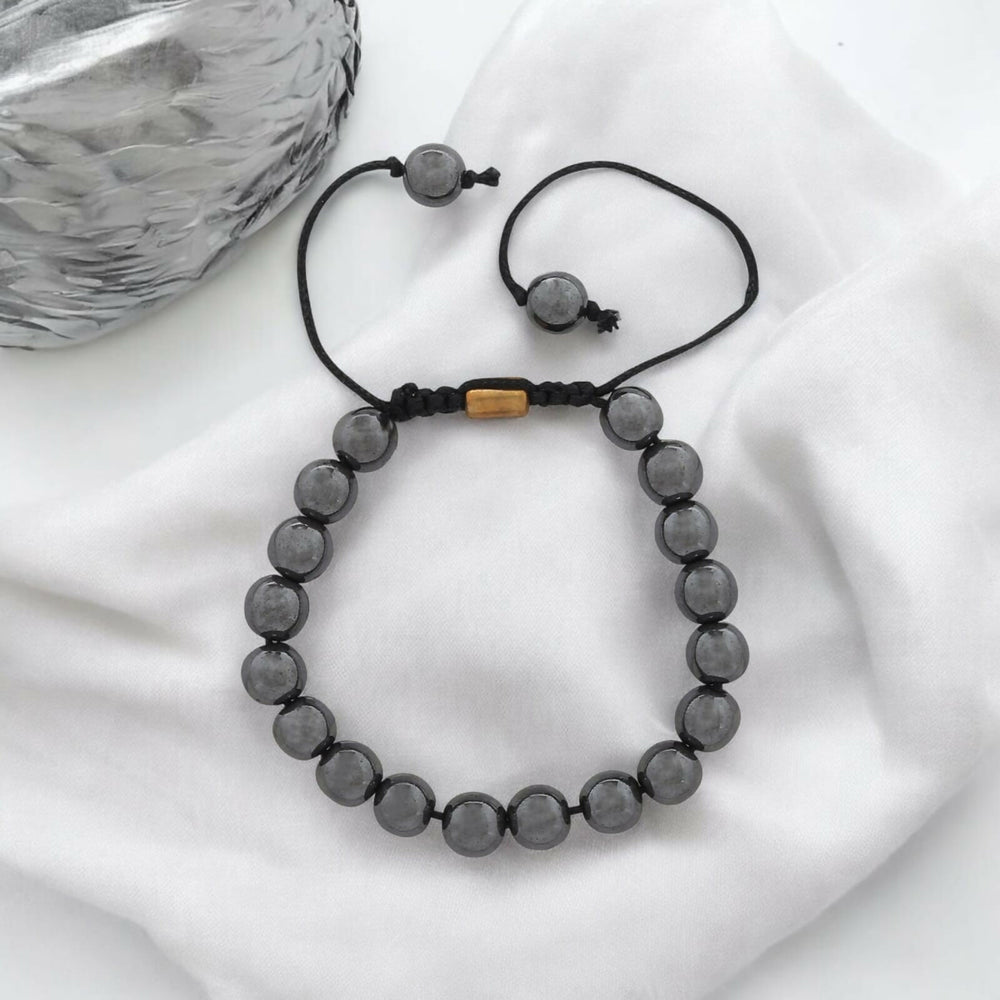 Real Hematite Healing Bracelet For Strong Mind, Grounded personality And Improved Health - EarthBased 
