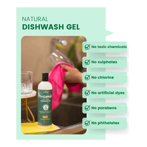 Hygenia Natural Dishwash Gel - Cucumber & Lily 500ml - EarthBased 