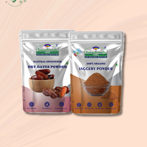TummyFriendly Foods Natural Sweeteners Premium Dates, Organic Jaggery Powder - 2 Packs, 200g Each Cereal (400 g, Pack of 2) - EarthBased 