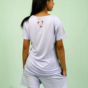 I'm Not Scared of the Dark T-shirt & Shorts Set in Pastel Lilac | Playout - EarthBased 