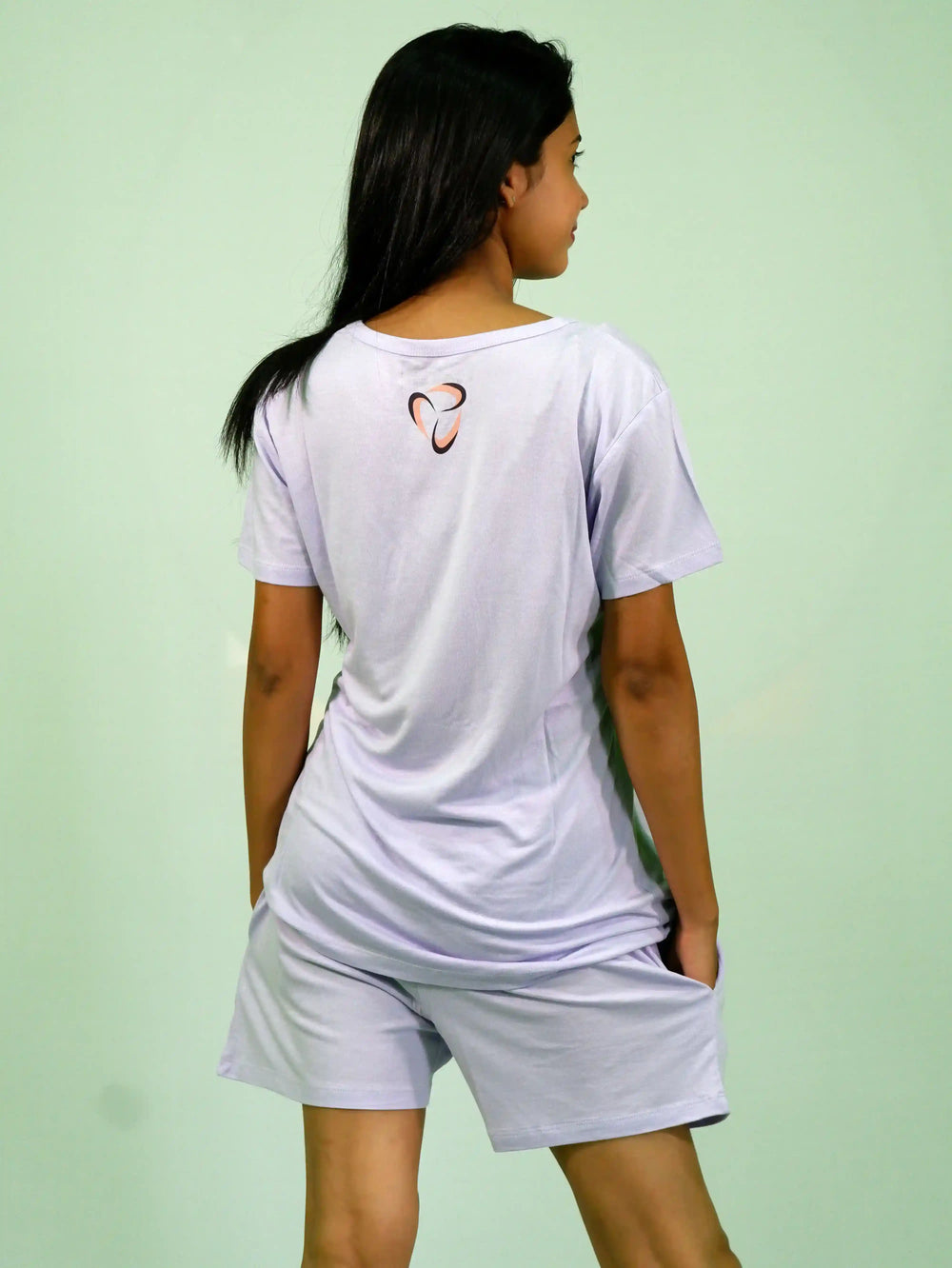 I'm Not Scared of the Dark T-shirt & Shorts Set in Pastel Lilac | Playout - EarthBased 