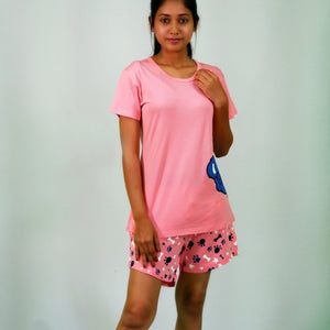 Koala Print T-shirt & Shorts Set in Salmon Rose | Playout - EarthBased 