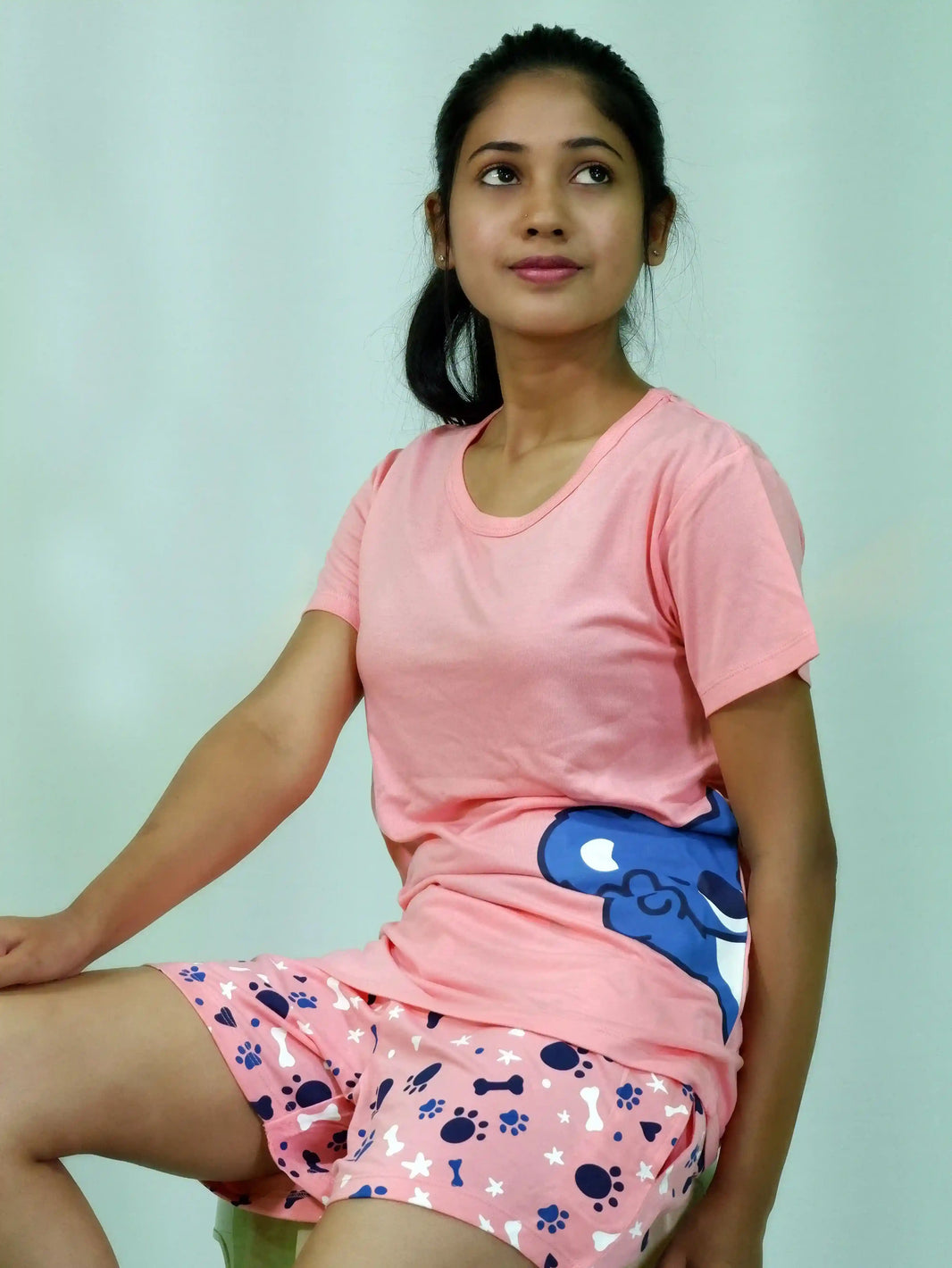 Koala Print T-shirt & Shorts Set in Salmon Rose | Playout - EarthBased 