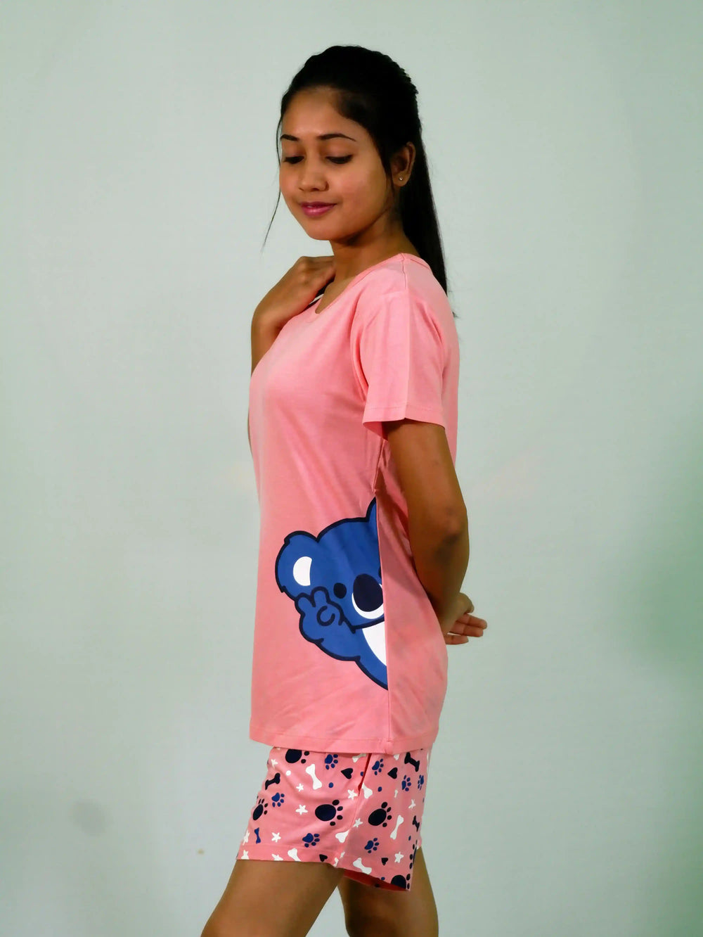 Koala Print T-shirt & Shorts Set in Salmon Rose | Playout - EarthBased 