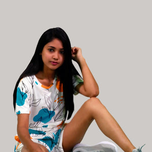 Leaves & Cloud T-shirt & Shorts Set in Tofu | Playout - EarthBased 