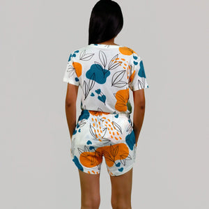 Leaves & Cloud T-shirt & Shorts Set in Tofu | Playout - EarthBased 