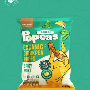 Nourish Organics Chickpea Puffs | SPICY MINT (Pack x4) - EarthBased 