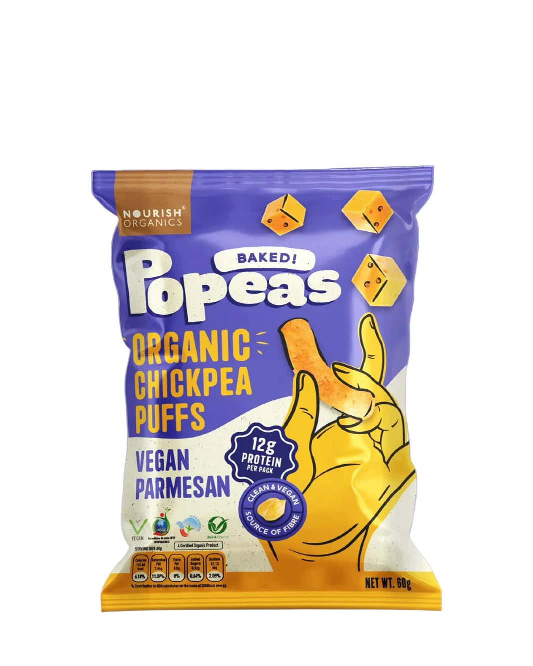 Nourish Organics Chickpea Puffs | VEGAN PARMESAN (Pack x4) - EarthBased 
