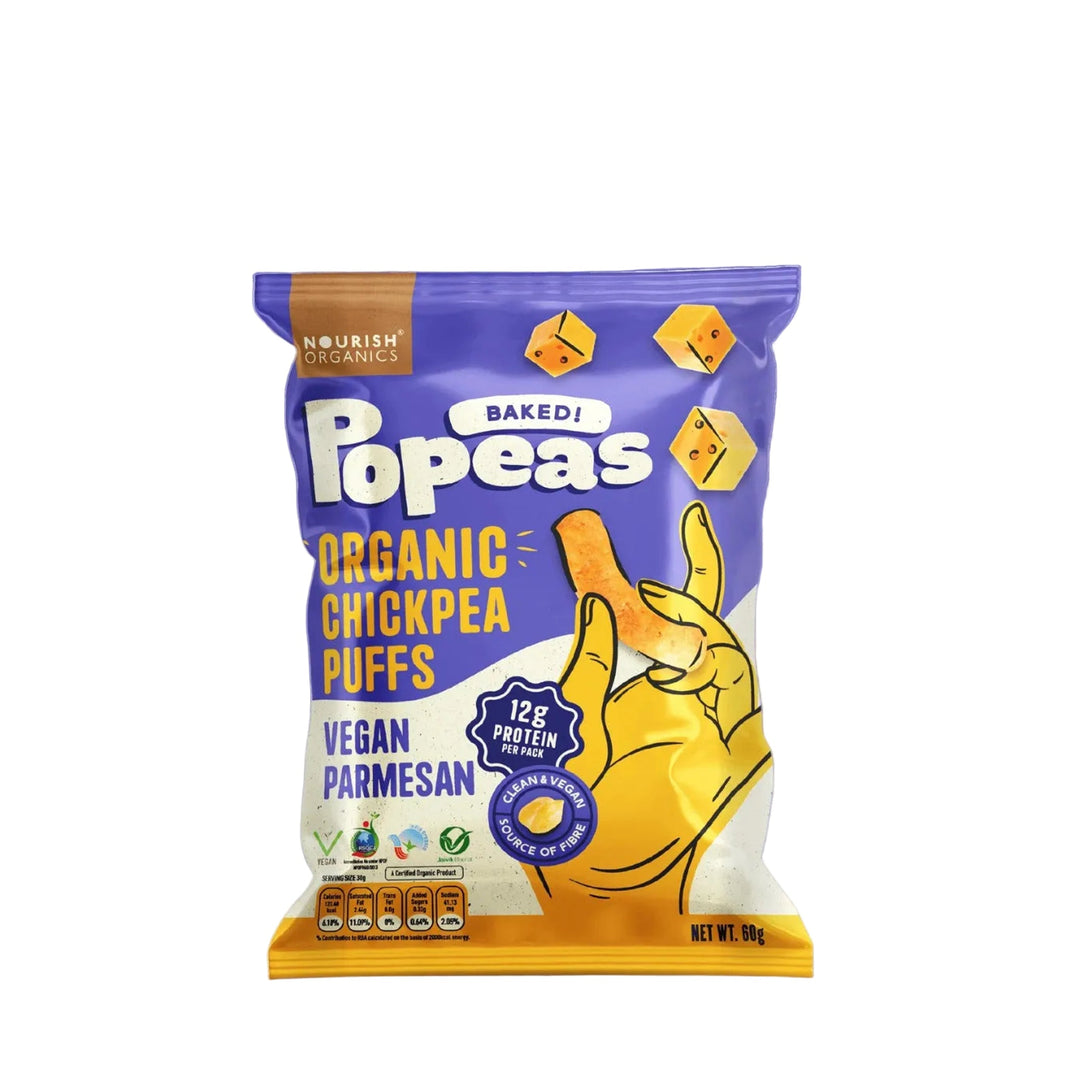 Nourish Organics Chickpea Puffs | VEGAN PARMESAN (Pack x4) - EarthBased 