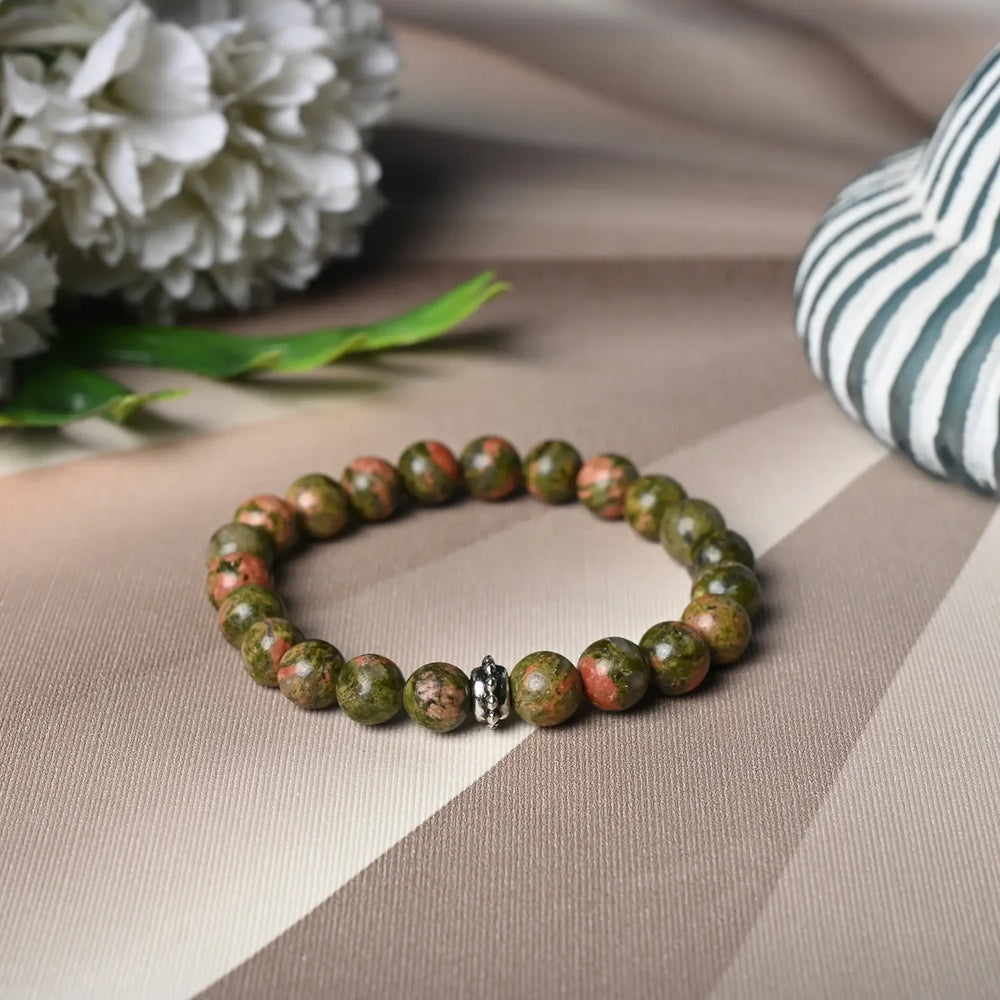 Nurture Harmony with our Unakite Healing Gemstone Bracelet - Discover Healing Benefits for Your Loved One - EarthBased 