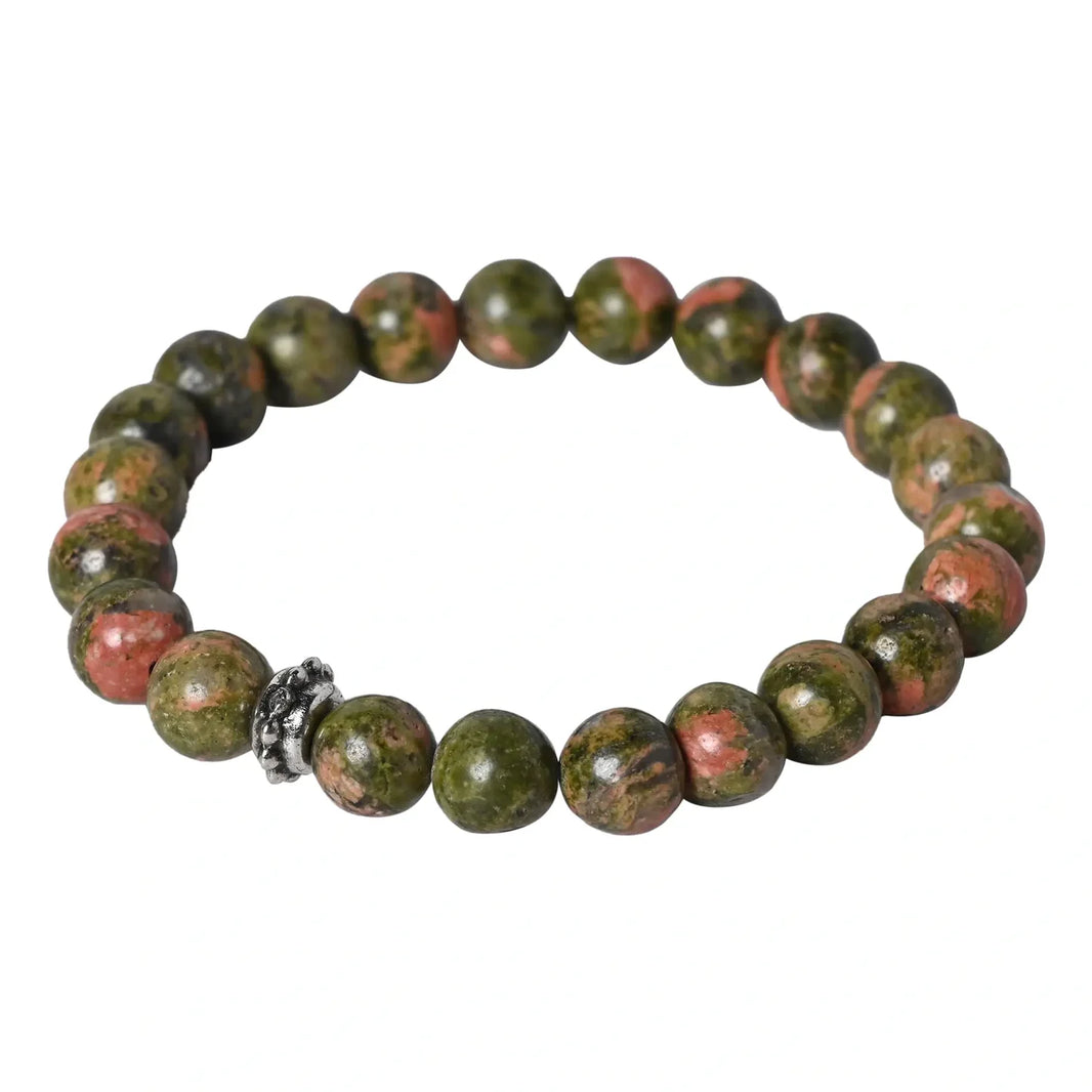 Nurture Harmony with our Unakite Healing Gemstone Bracelet - Discover Healing Benefits for Your Loved One - EarthBased 