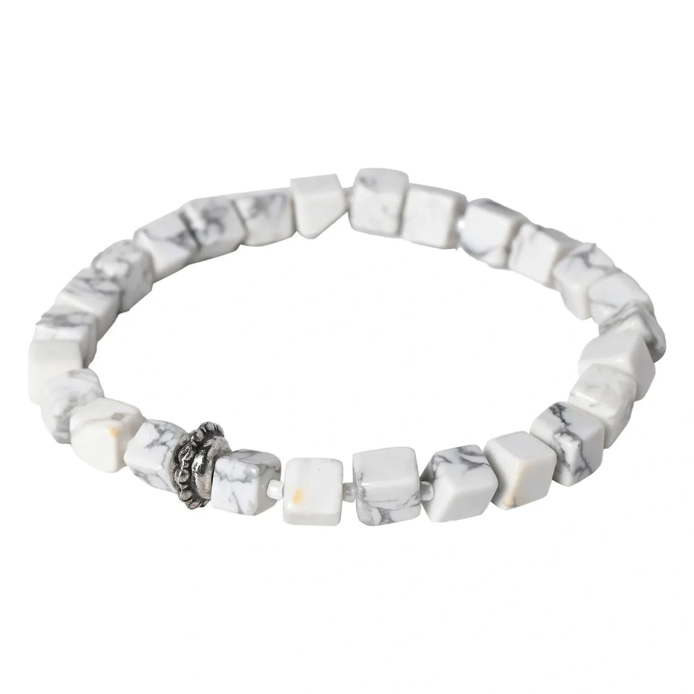 Nurture Wellness with our Howlite Healing Gemstone Bracelet - Unveiling Healing Benefits for Your Loved One - EarthBased 