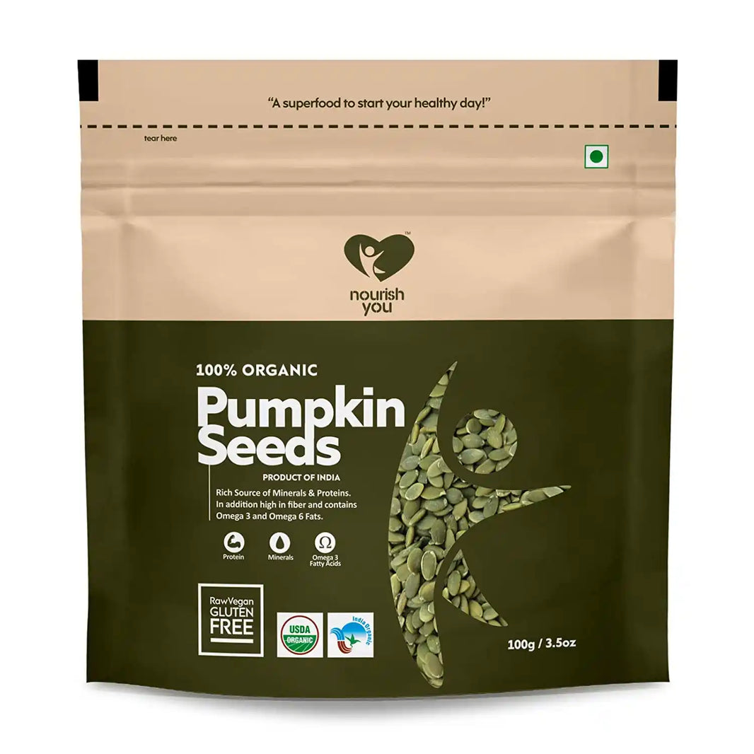 Nourish You ORGANIC RAW PUMPKIN SEEDS 100G - EarthBased 