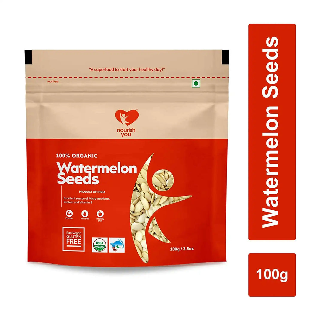 Nourish You ORGANIC RAW WATERMELON SEEDS 100G | Pack of 3 - EarthBased 