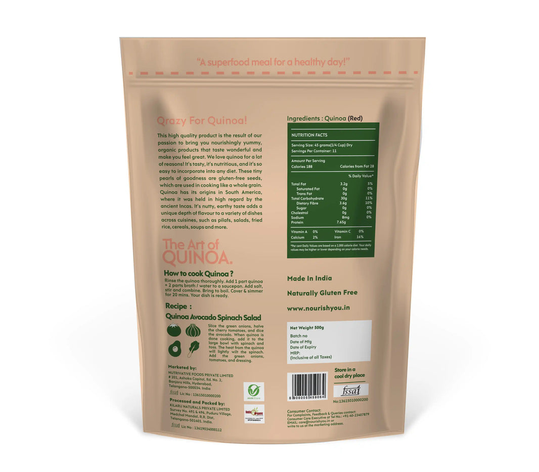 Nourish You ORGANIC RED QUINOA 500G - EarthBased 