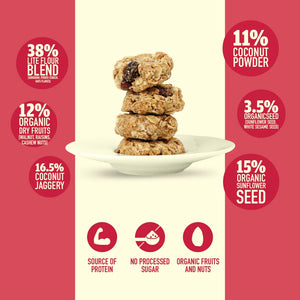 Nourish Organics Oats Cranberry Cookies (Pack of 5x2) - Wheat-Free - EarthBased 