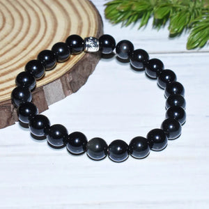 Original Certified Obsidian Bracelet For Balance and Emotional Wellbeing - EarthBased 