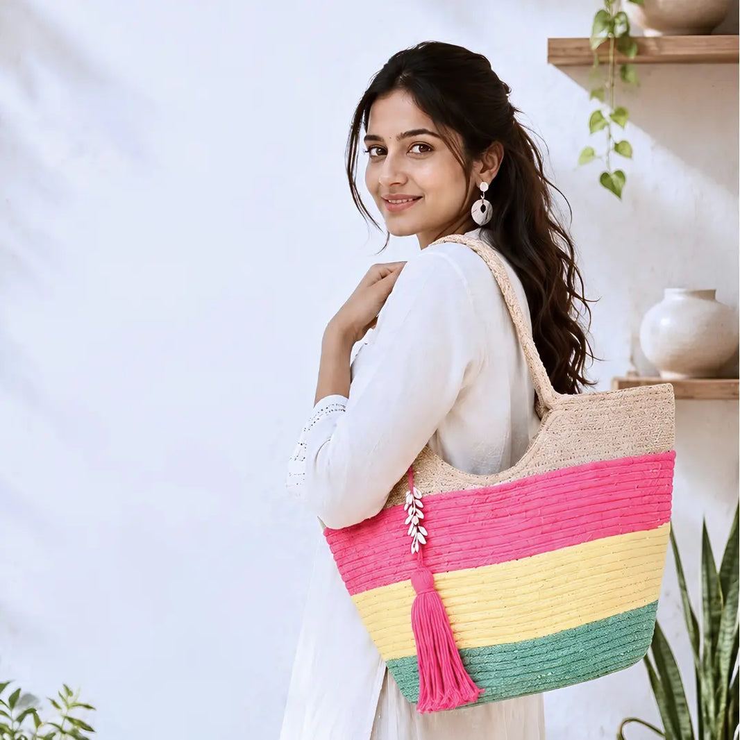Colourfull Jute Tote Bag