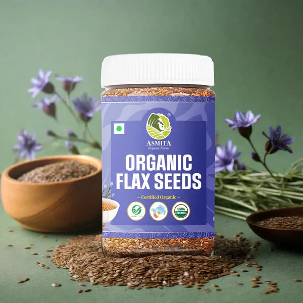 Organic Flaxseed - 200g | Asmita Organic Frams | Pack of 3 - EarthBased 