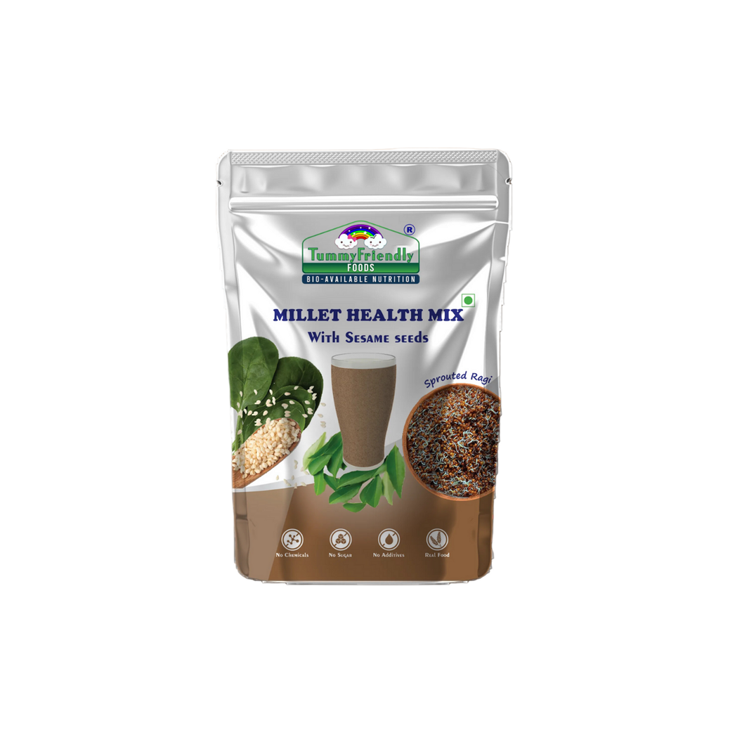 Tummy Friendly Foods Organic Millet Health Mix With Sesame Seeds and Curry Leaves 800 g - EarthBased 