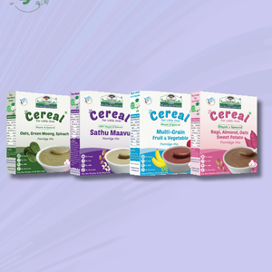 TummyFriendly Foods Organic Certified Stage3 Sprouted Porridge Mixes Combo - 4 Packs With Oats | Organic Baby Food for 8 Months Old Baby |4 Packs, 200g Each Cereal (800 g, Pack of 4) - EarthBased 