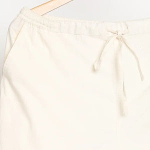 Organic Cotton & Natural Dyed Womens Raw White Color Slim Fit Pants by Livbio - EarthBased 