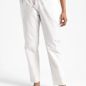 Organic Cotton & Natural Dyed Womens Ash Grey Color Slim Fit Pants by Livbio - EarthBased 