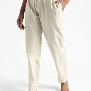 Organic Cotton & Natural Dyed Womens Henna Green Color Slim Fit Pants by Livbio - EarthBased 