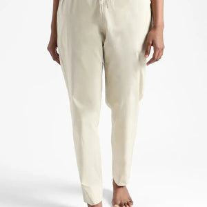 Organic Cotton & Natural Dyed Womens Henna Green Color Slim Fit Pants by Livbio - EarthBased 