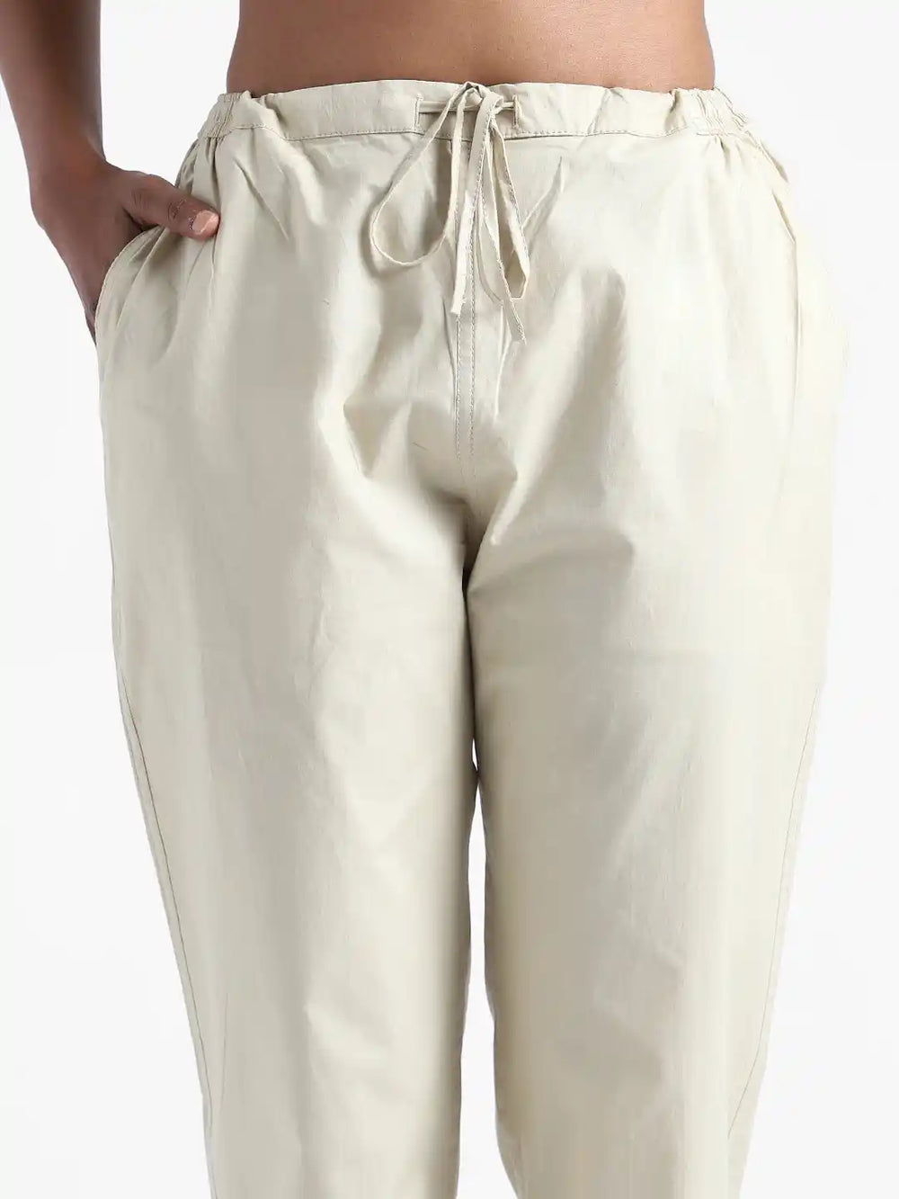 Organic Cotton & Natural Dyed Womens Henna Green Color Slim Fit Pants by Livbio - EarthBased 