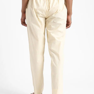 Organic Cotton & Natural Dyed Womens Rust Cream Color Slim Fit Pants by Livbio - EarthBased 