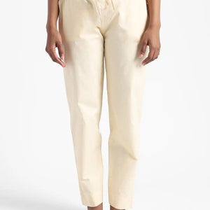 Organic Cotton & Natural Dyed Womens Rust Cream Color Slim Fit Pants by Livbio - EarthBased 